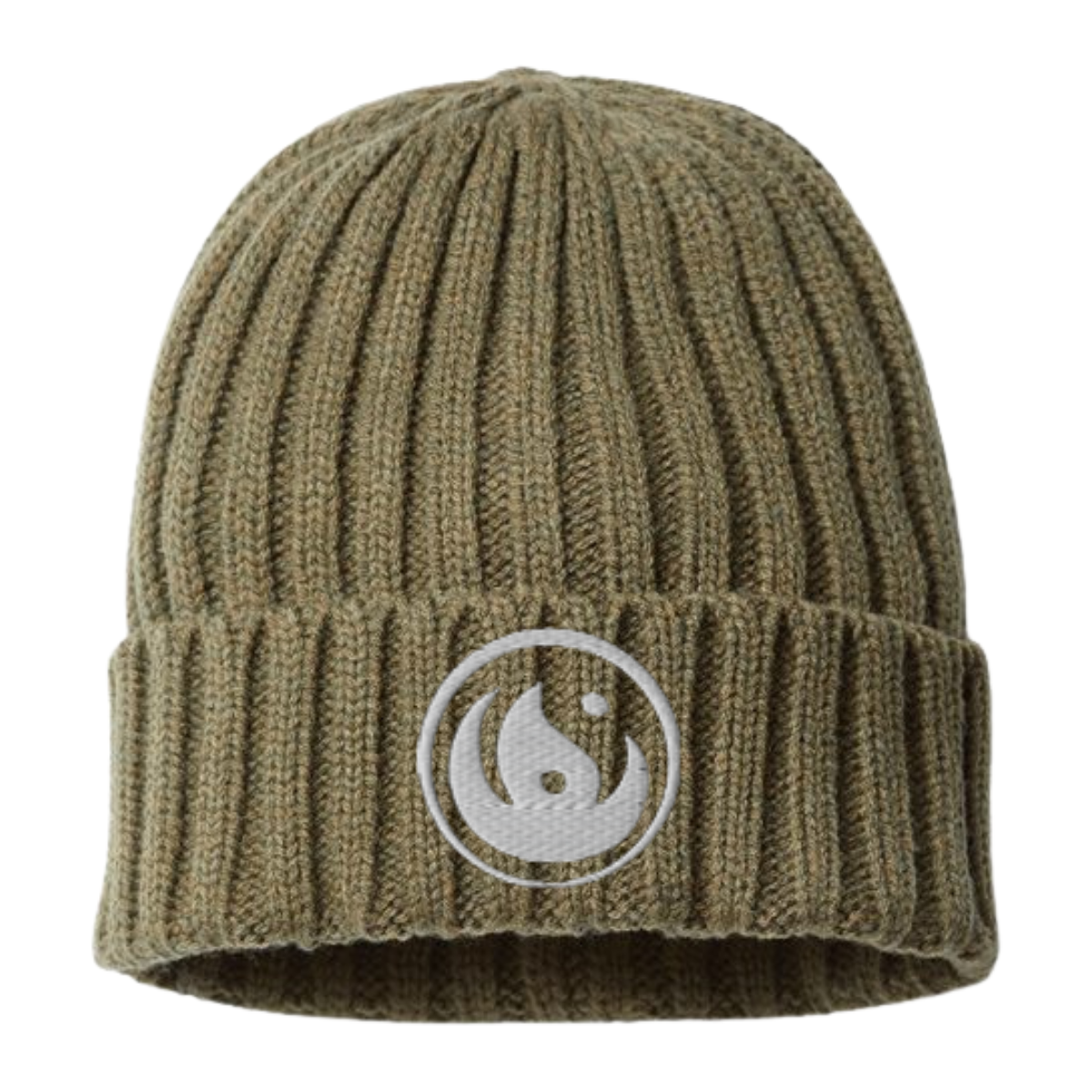 Cable Knit Beanie - White Logo