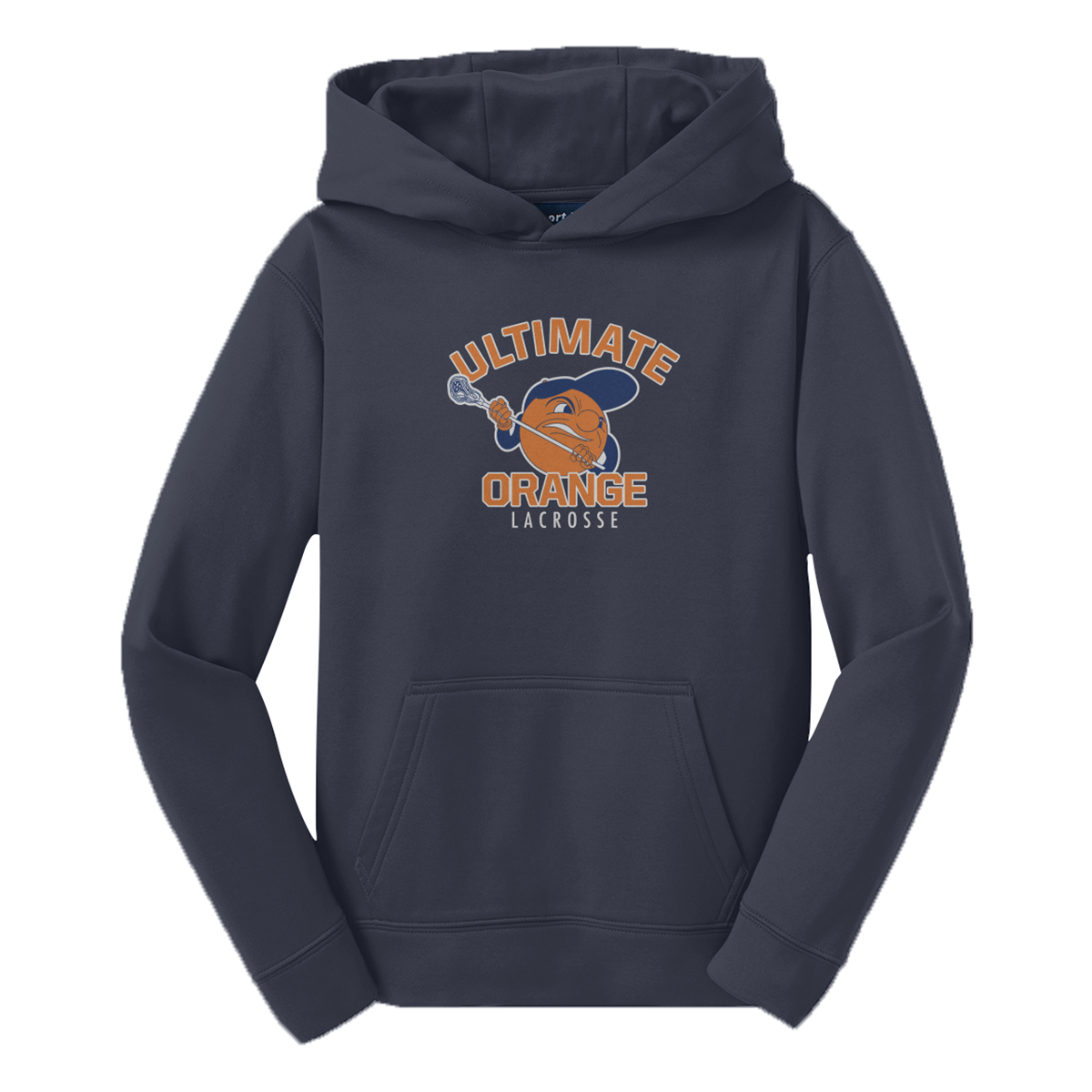 Youth Ultimate Orange Sport-TekFleece Hooded Pullover