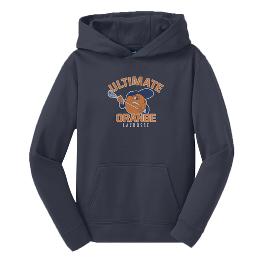Youth Ultimate Orange Sport-TekFleece Hooded Pullover