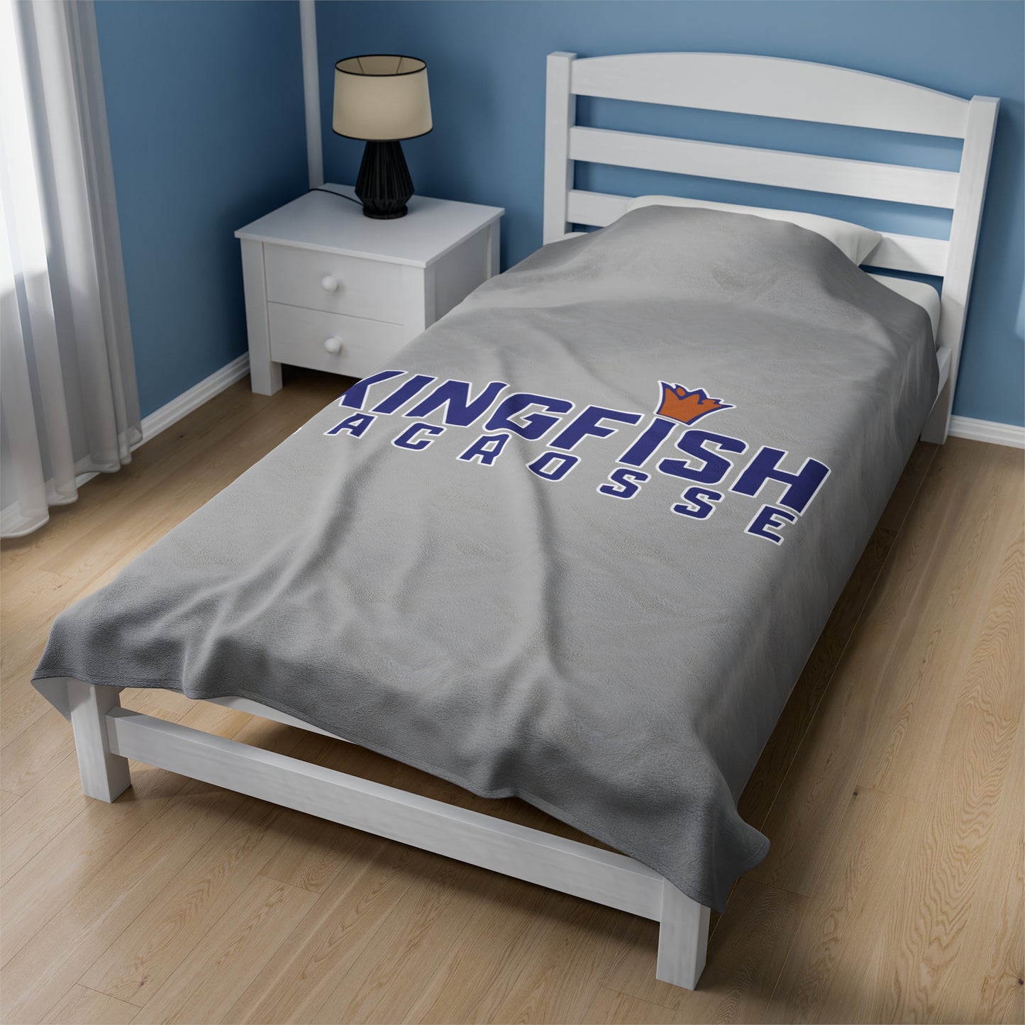 Kingfish Lacrosse Velveteen Plush Blanket
