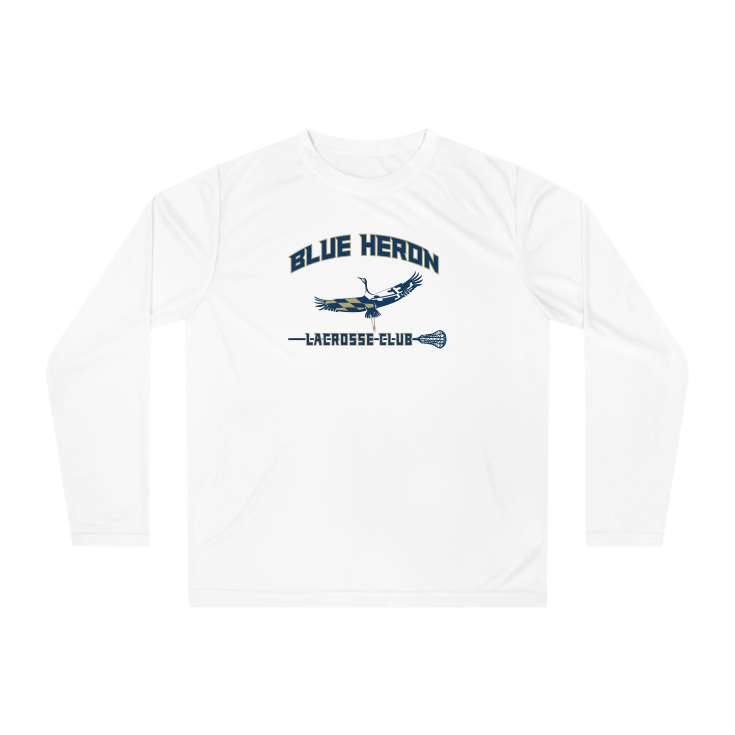 Adult Blue Heron Lax Performance Long Sleeve