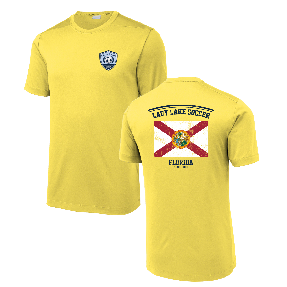 Adult Lady Lake Soccer Association Sport-Tek Posi-UV Pro Tee