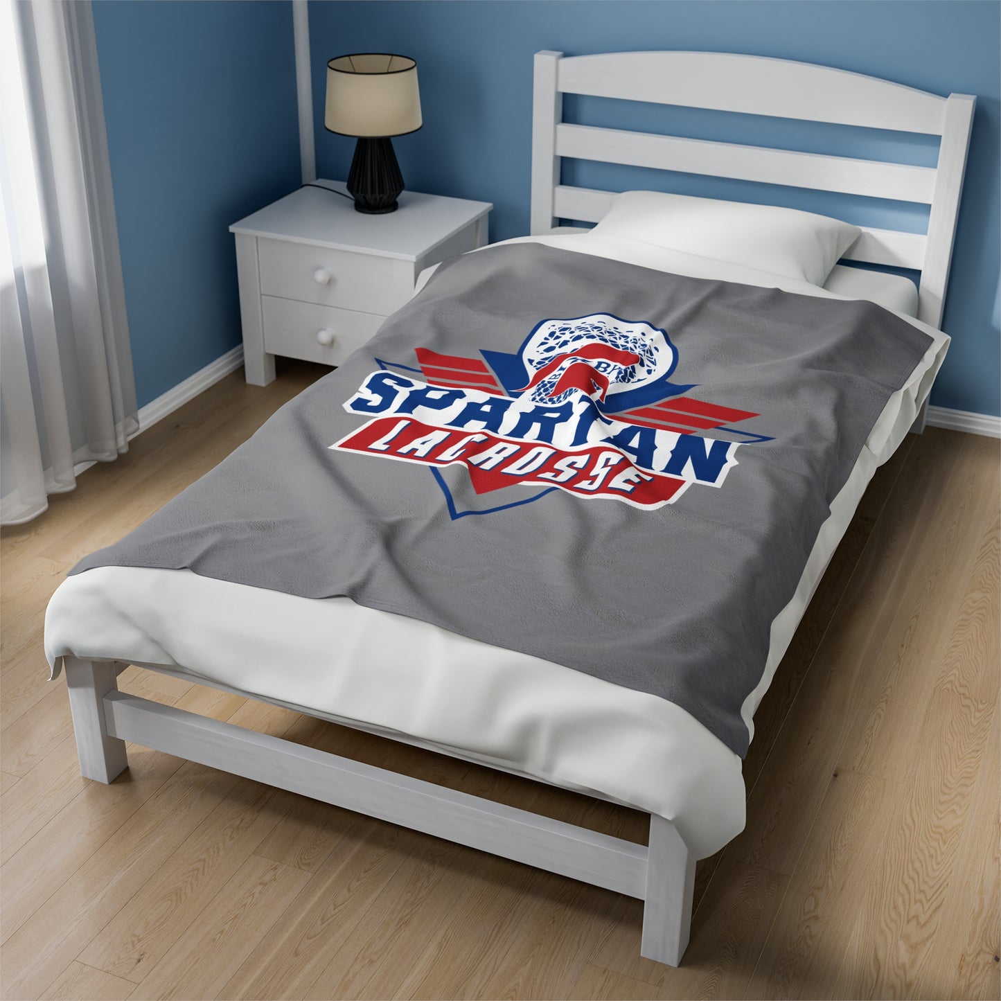 Bixby Spartan Lacrosse Velveteen Plush Blanket