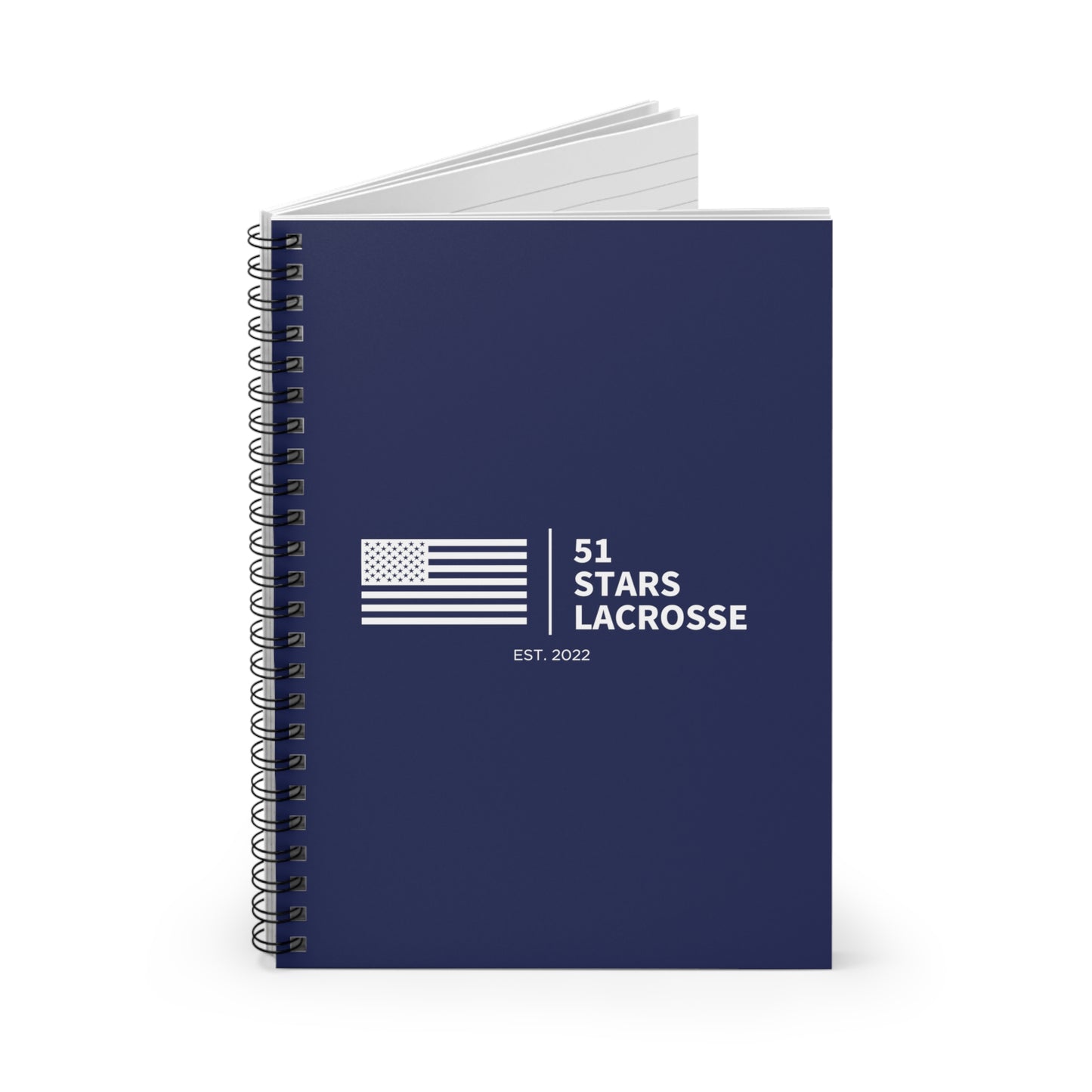 51 Stars Lacrosse Spiral Notebook - Ruled Line