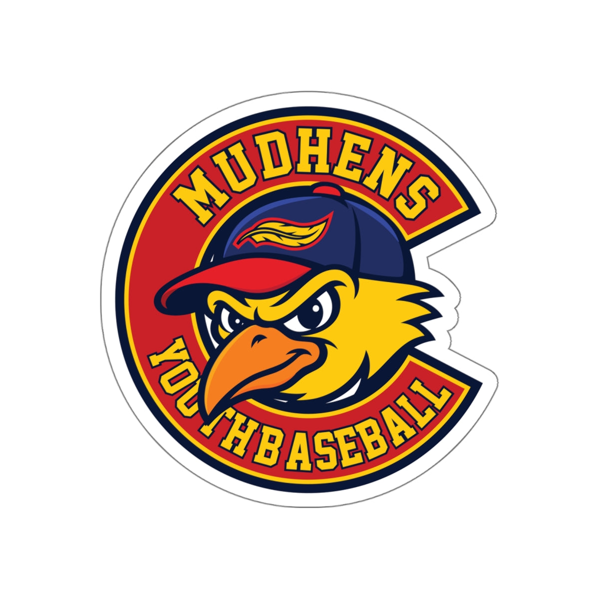 Mudhens Baseball Die Cut Stickers