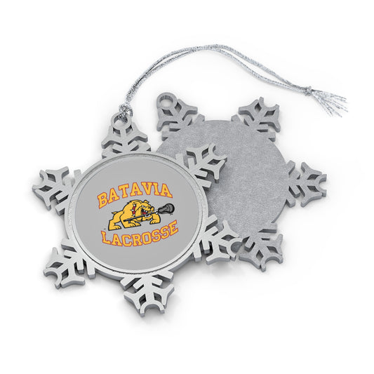 Batavia Lacrosse Pewter Snowflake Ornament