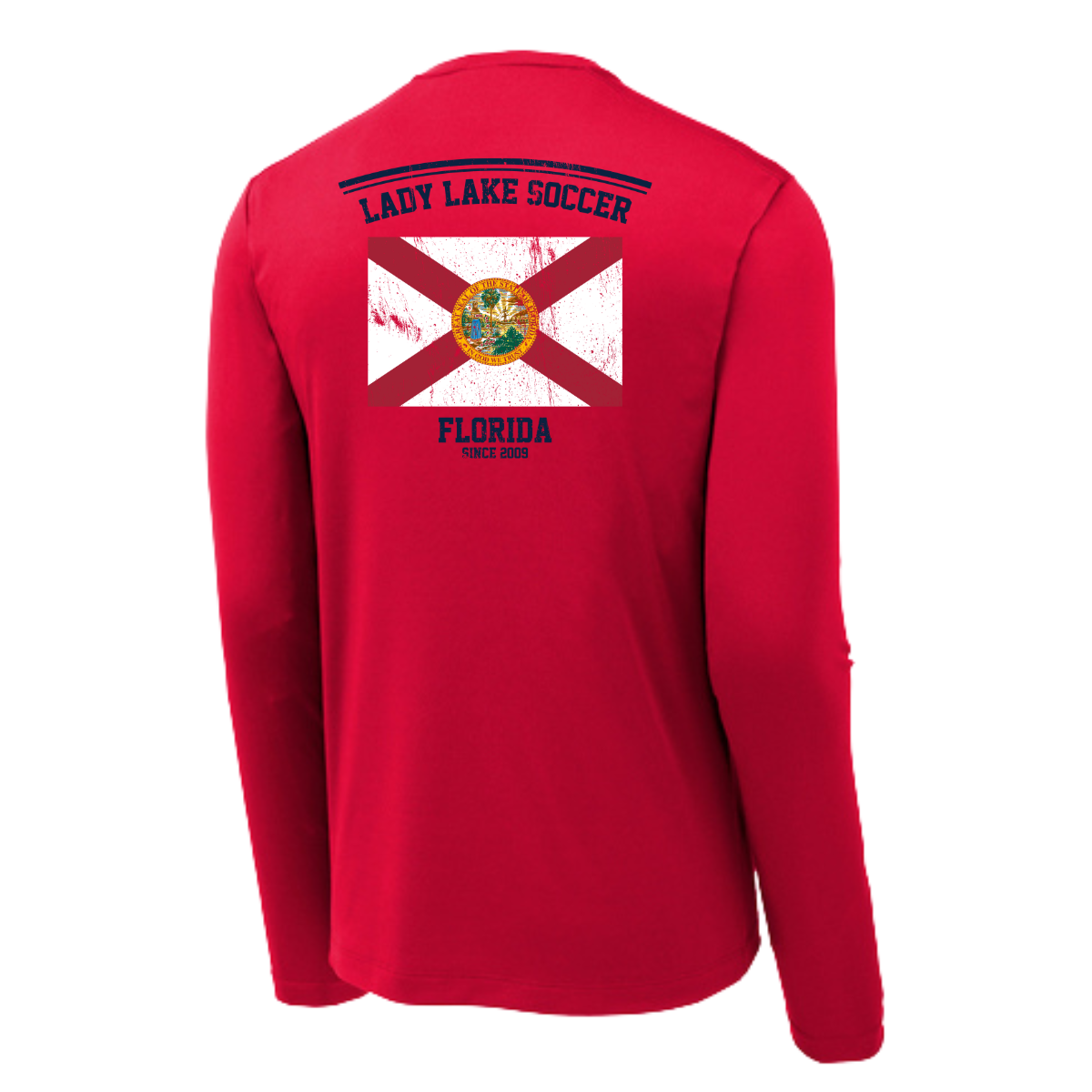 Adult Lady Lake Soccer Association Sport-Tek Posi UV Pro LS Tee