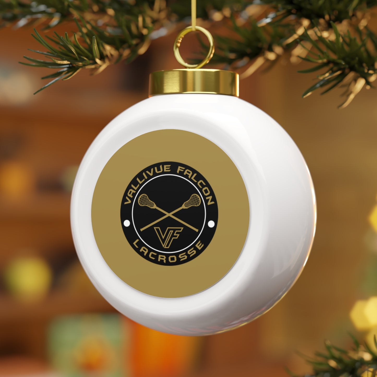 Vallivue Lacrosse Christmas Ball Ornament