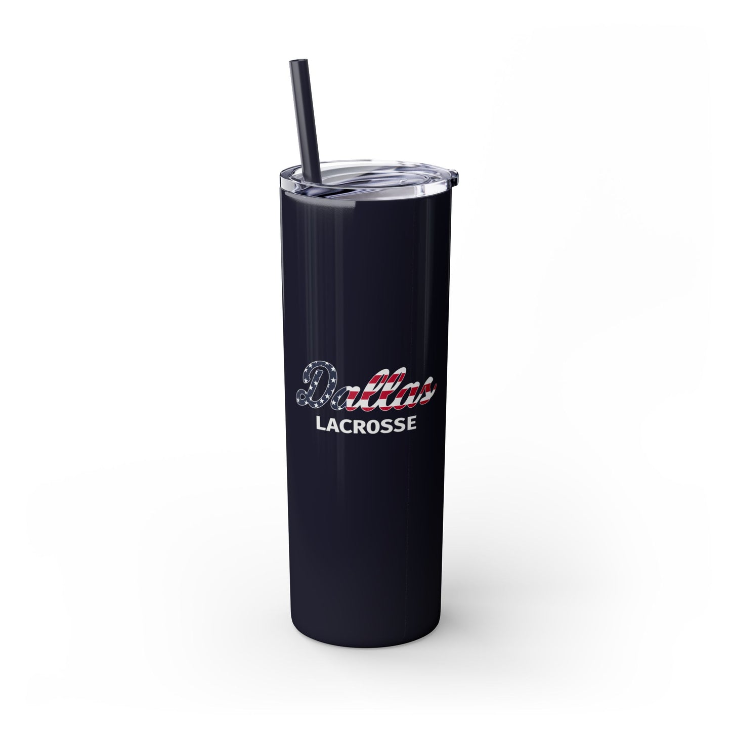 SMU Lacrosse Skinny Tumbler with Straw (20oz)