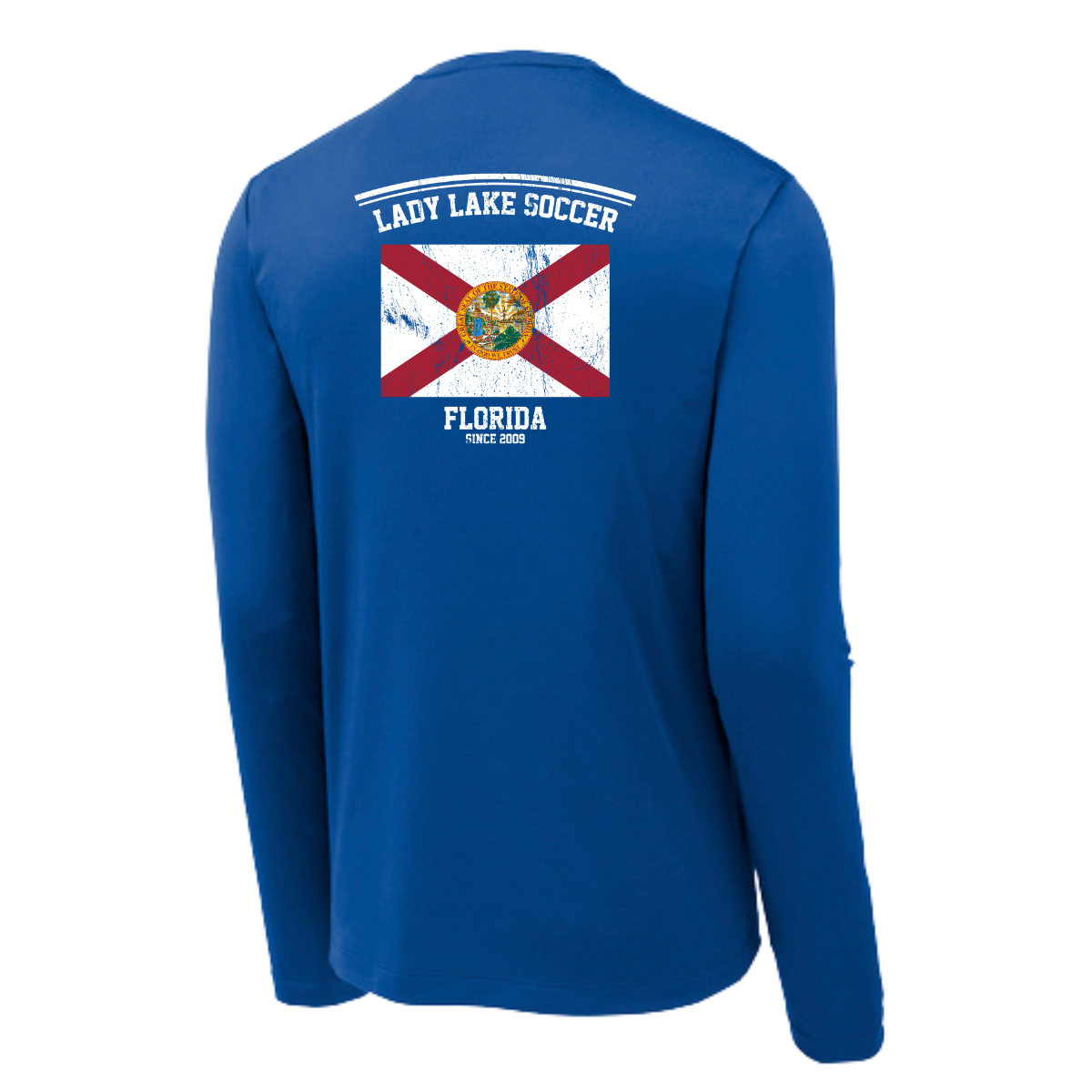 Adult Lady Lake Soccer Association Sport-Tek Posi UV Pro LS Tee