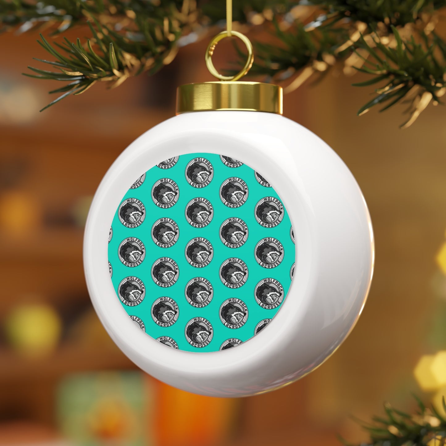 Wolfpack Lacrosse Christmas Ball Ornament