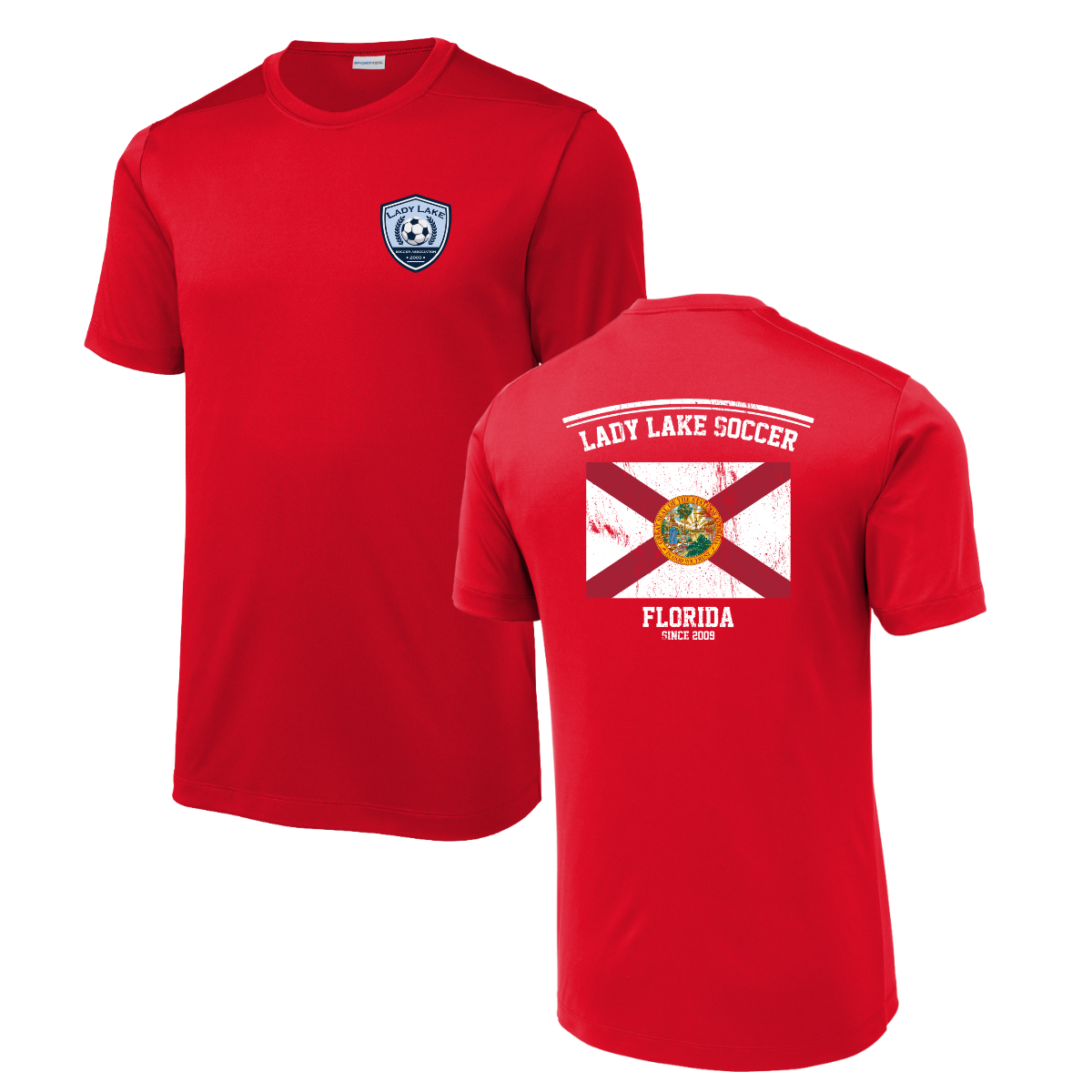 Adult Lady Lake Soccer Association Sport-Tek Posi-UV Pro Tee