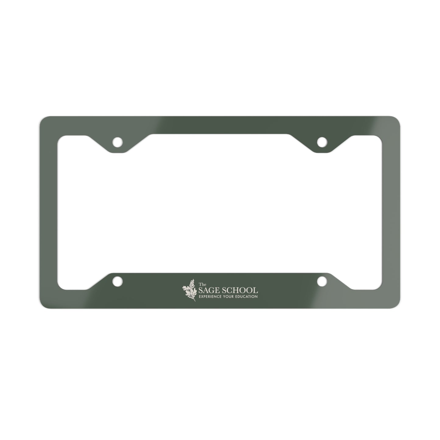 The Sage School Metal License Plate Frame