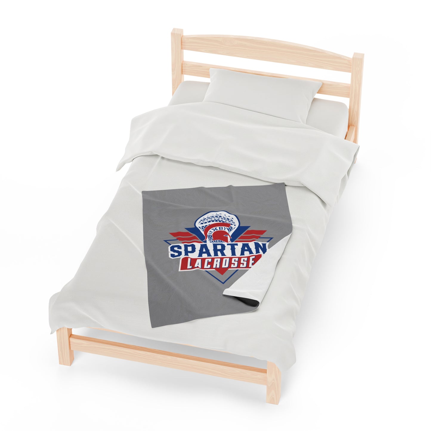 Bixby Spartan Lacrosse Velveteen Plush Blanket