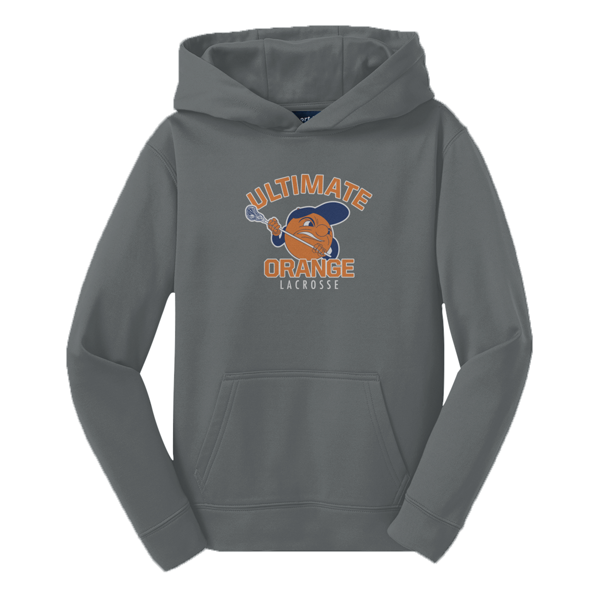 Youth Ultimate Orange Sport-TekFleece Hooded Pullover