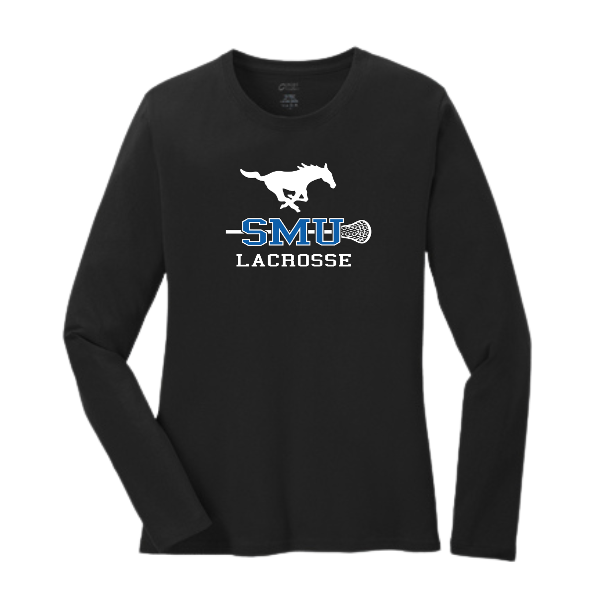 Women's SMU Lacrosse Port & Co Cotton Long Sleeve