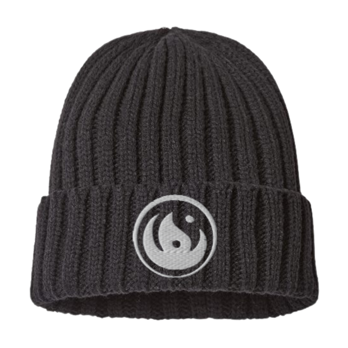 Cable Knit Beanie - White Logo