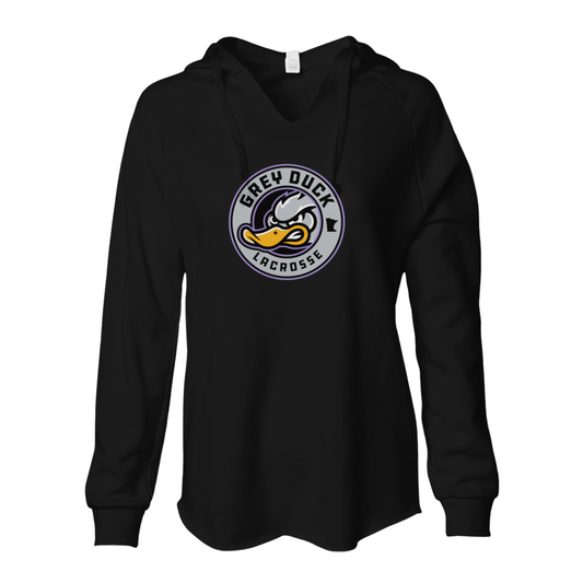 Womens Grey Duck Lacrosse ITC Lightweight Wash Hoodie