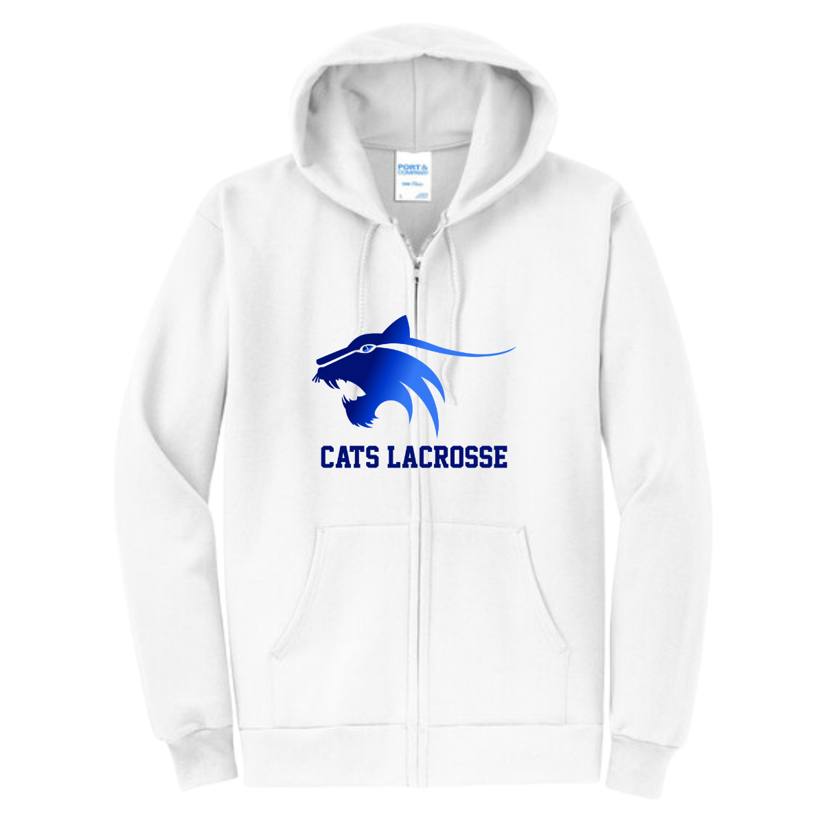 Adult Springdale Wildcats Lacrosse Port & Company Full Zip Hoodie