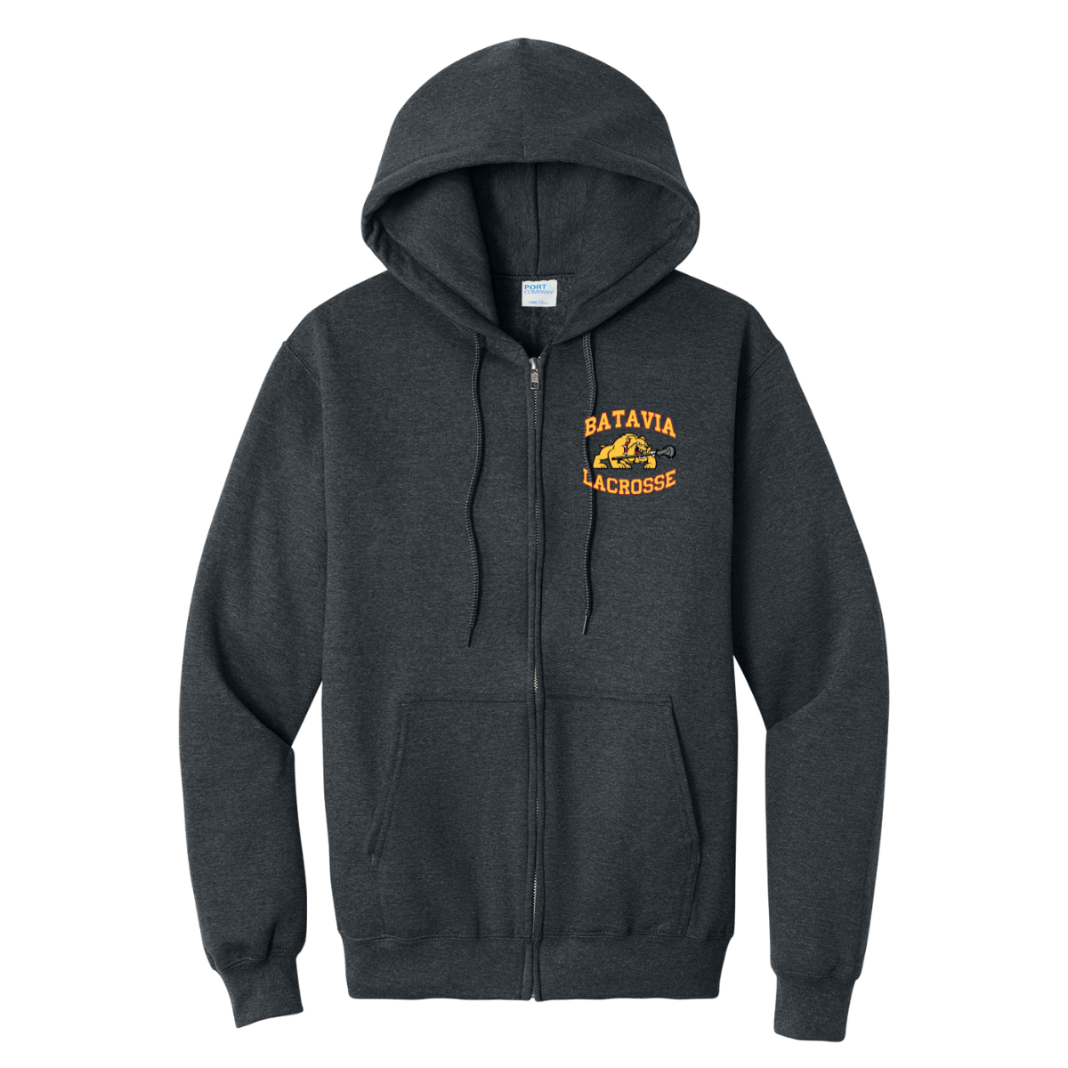 Adult Batavia Lacrosse Port & Company Full Zip Hoodie