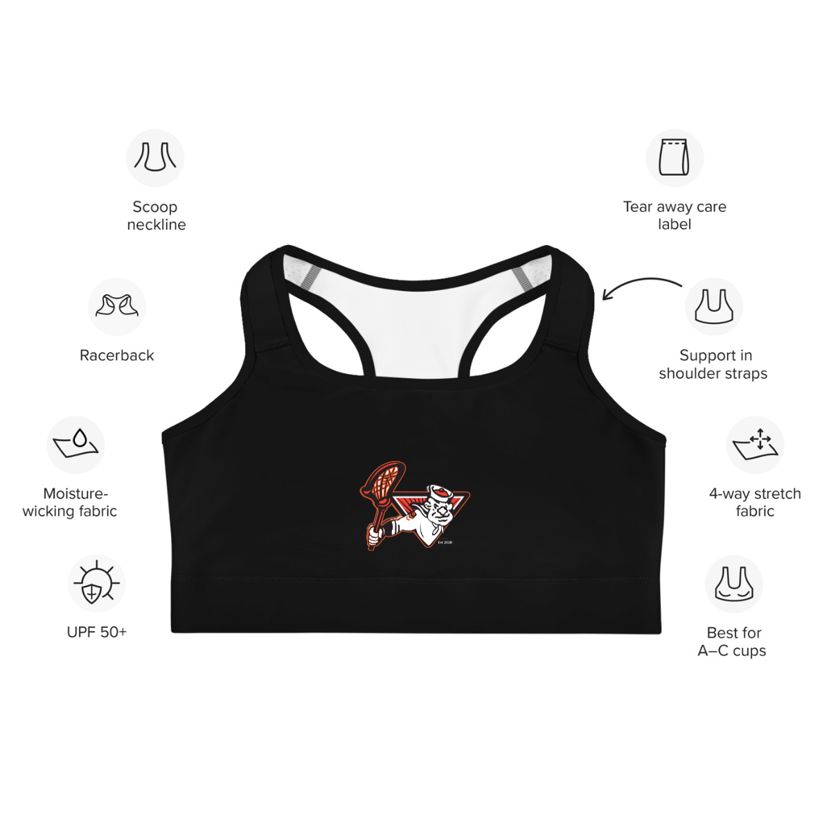 Women's Sailors Lax Sports Bra