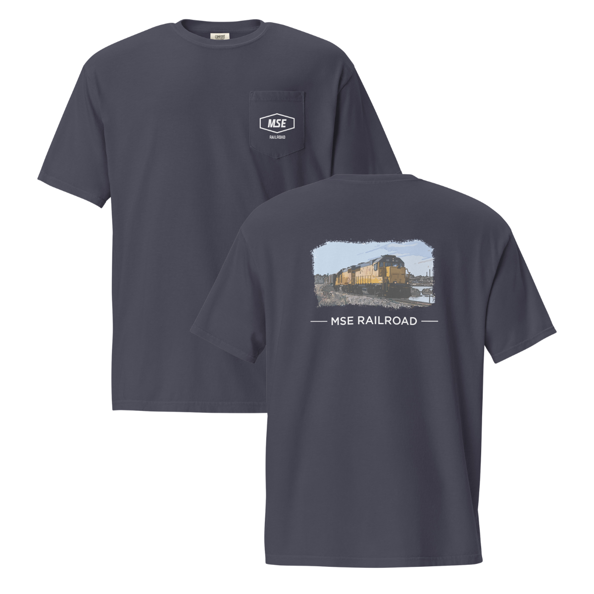 Adult Mississippi Export Railroad Comfort Colors Garment-Dyed Pocket T-Shirt