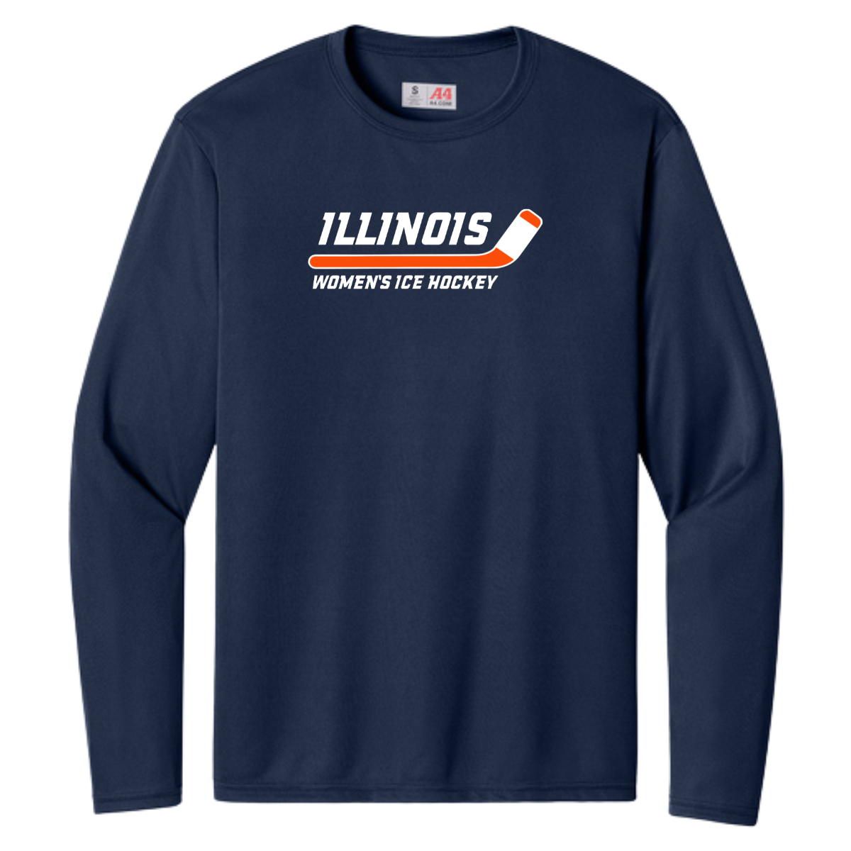 Adult Illinois Hockey Team A4 Cooling Performance LS