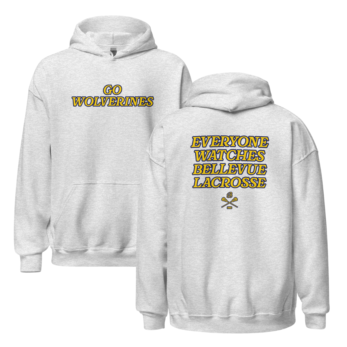 Adult Bellevue Lacrosse Gildan Heavy Blend Hoodie