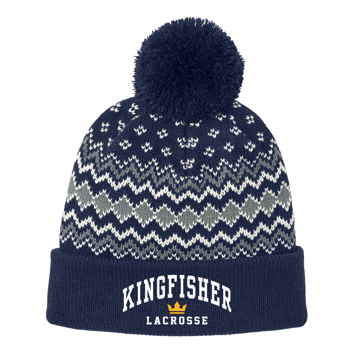 Kingfisher Lacrosse Port Authority Alpine Pom Beanie