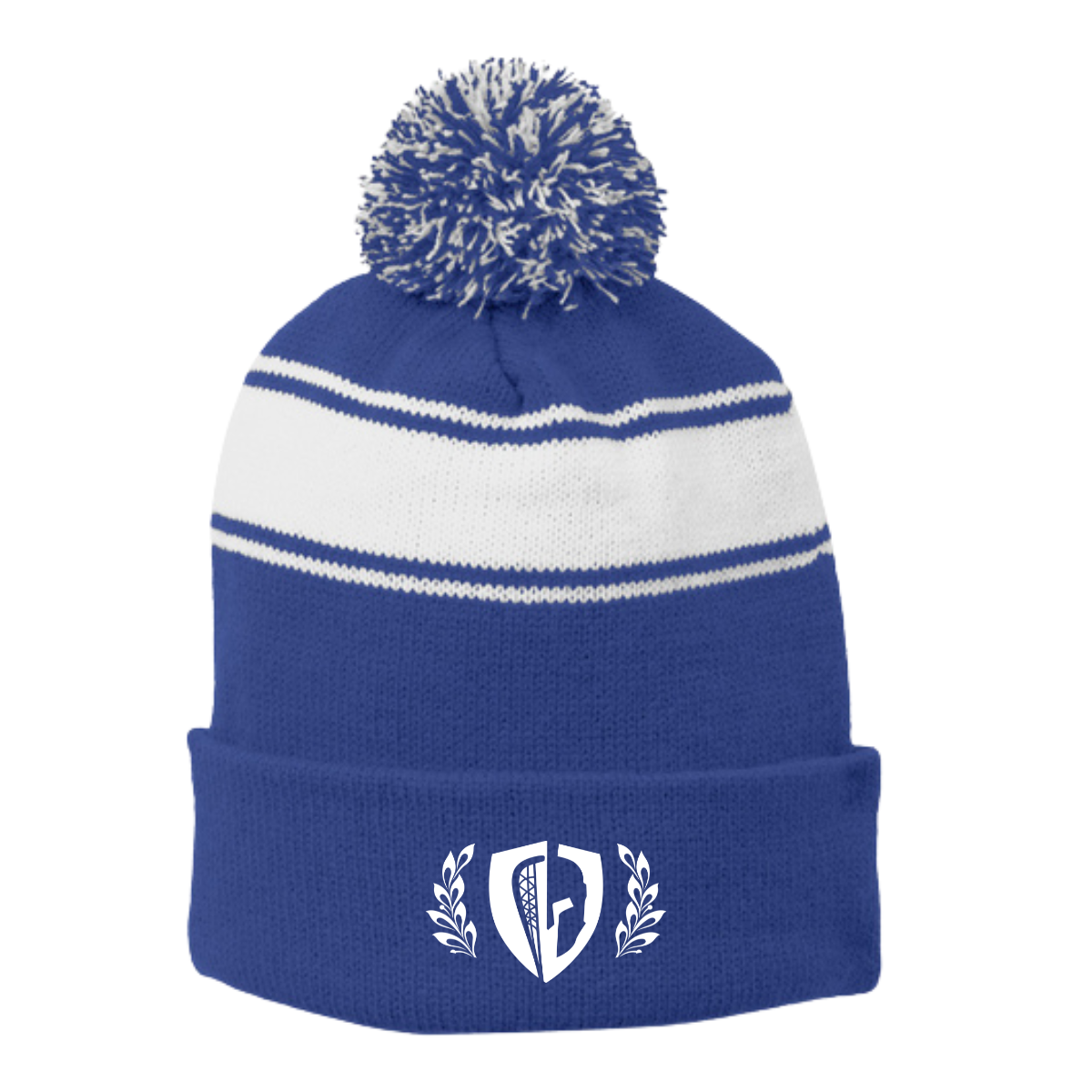 SW Titans Lacrosse Stripe Pom Pom Beanie