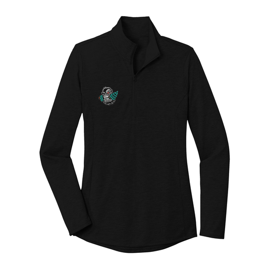 Womens Slaughter County Yetis Lacrosse PosiCharge Tri Blend Wicking 1/4 Zip