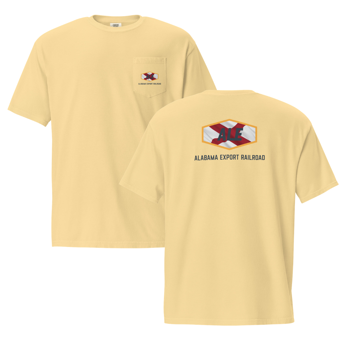 Adult Alabama Export Railroad Comfort Colors Pocket Tee