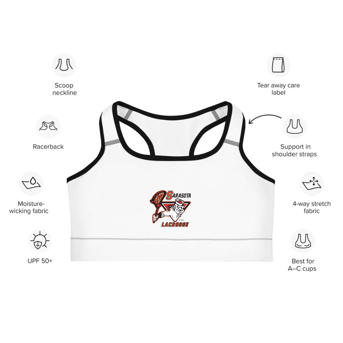 Women's Sailors Lax Sports Bra