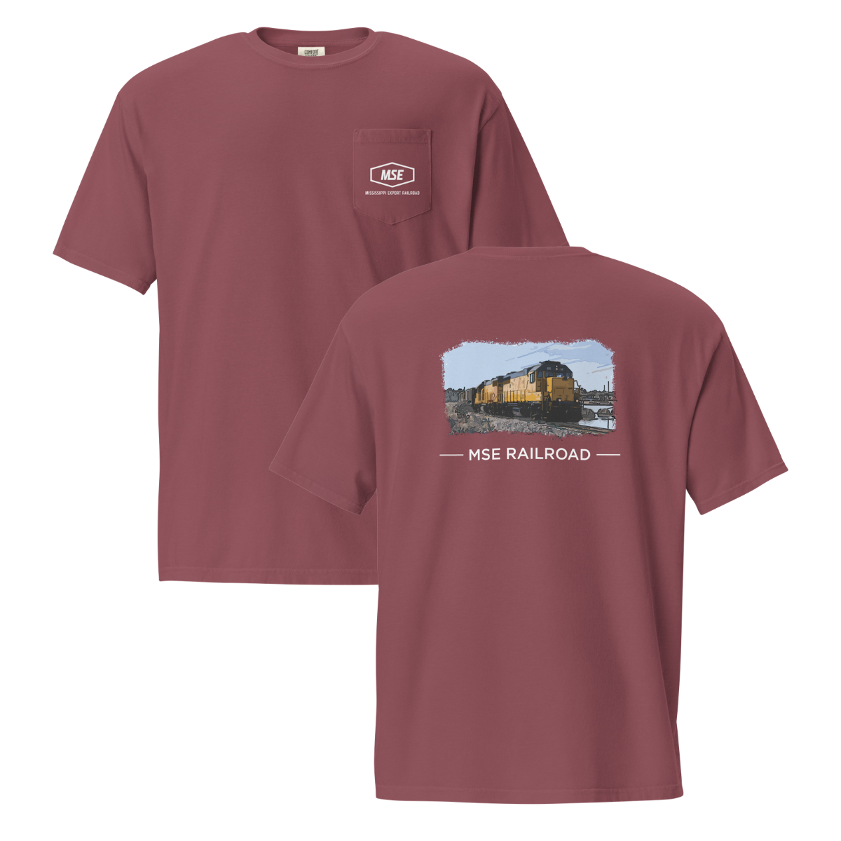 Adult Mississippi Export Railroad Comfort Colors Garment-Dyed Pocket T-Shirt