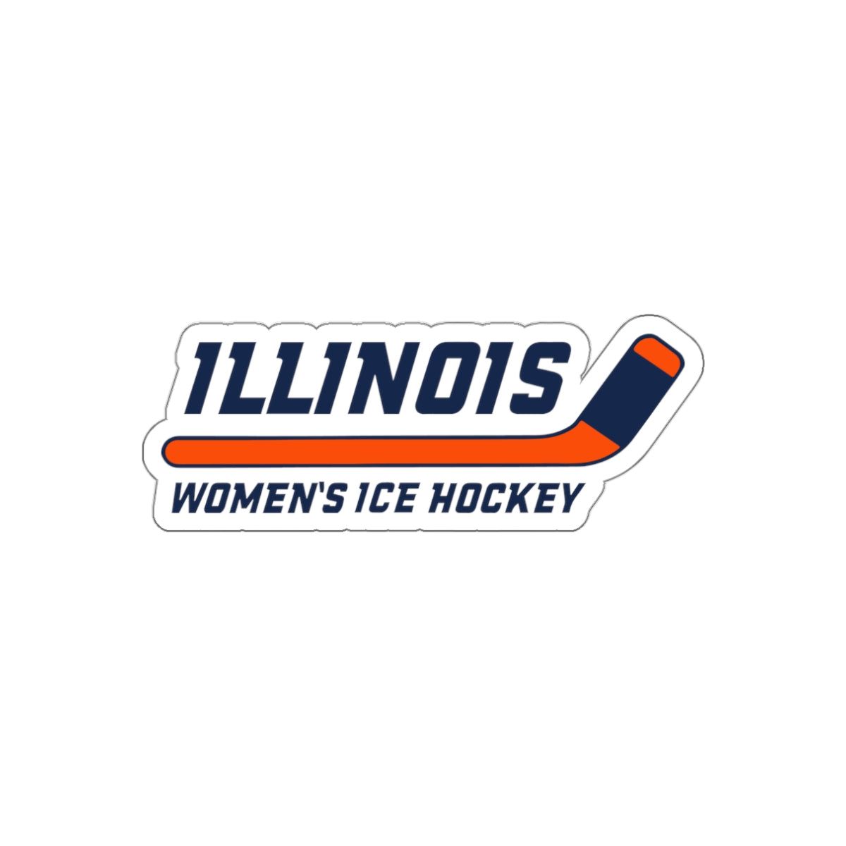 Illinois Women's Hockey Die-Cut Sticker