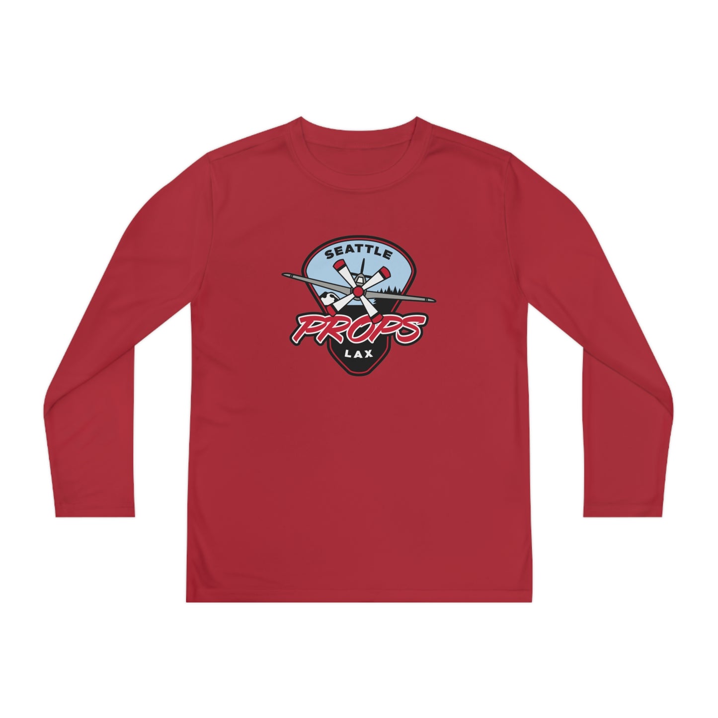 Youth Seattle Props Lacrosse Sport-Tek Performance Long Sleeve