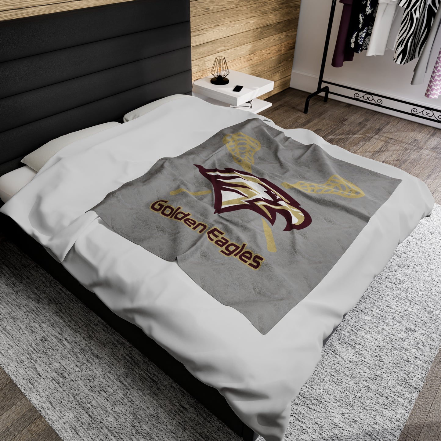 Maple Mountain Youth Lacrosse Velveteen Plush Blanket