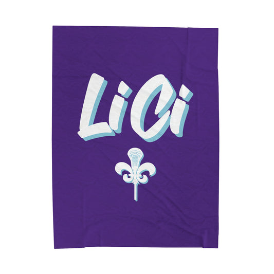 Lilac City Lacrosse Velveteen Plush Blanket (60" x 80")