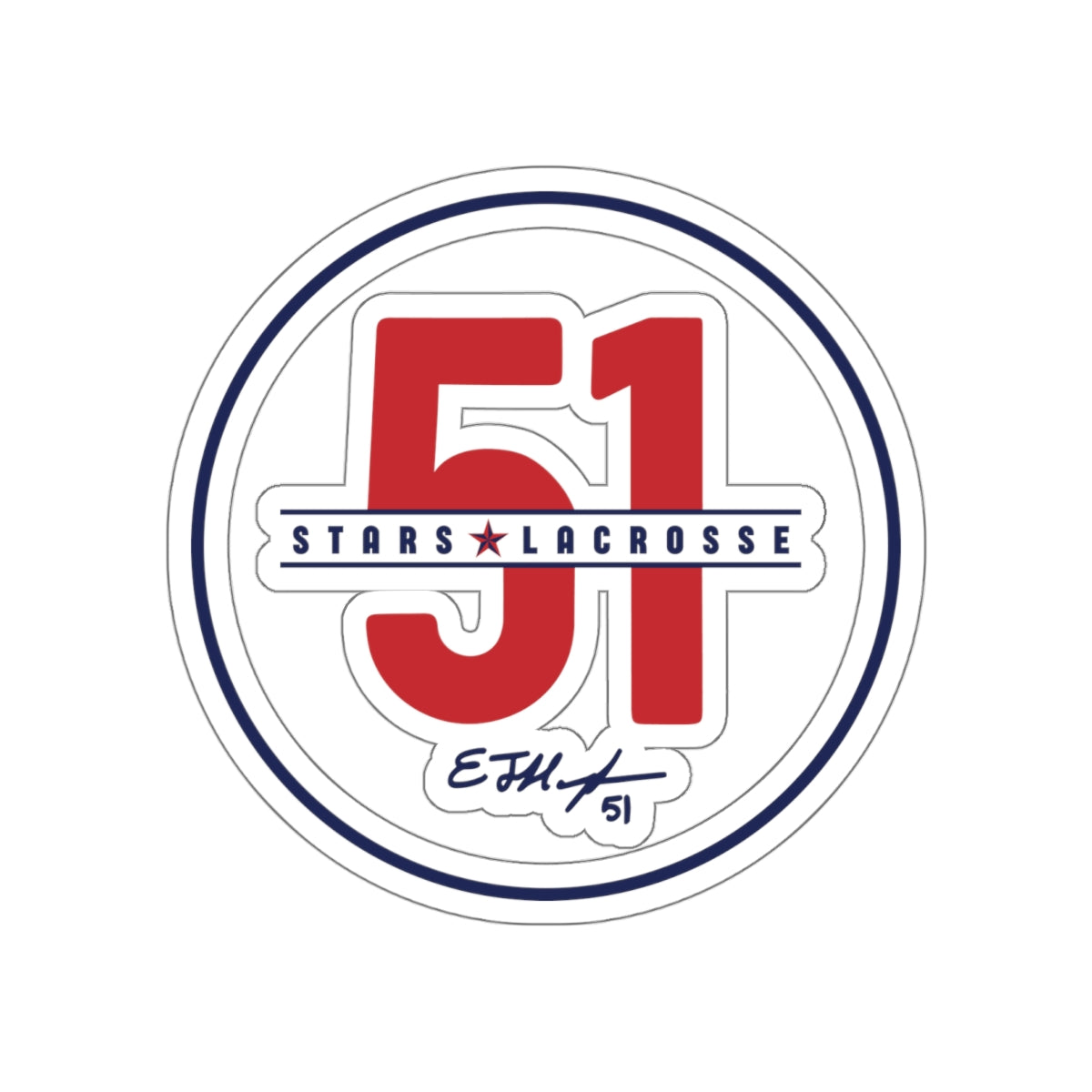 51 Stars Lacrosse Die-Cut Stickers