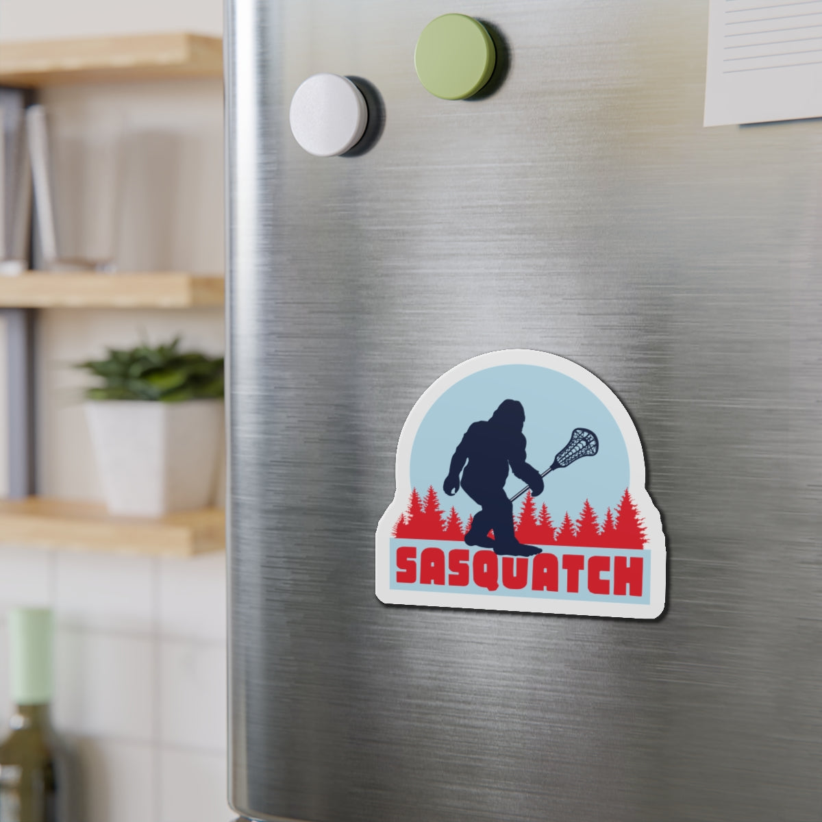 Sasquatch Lacrosse Die Cut Magnet