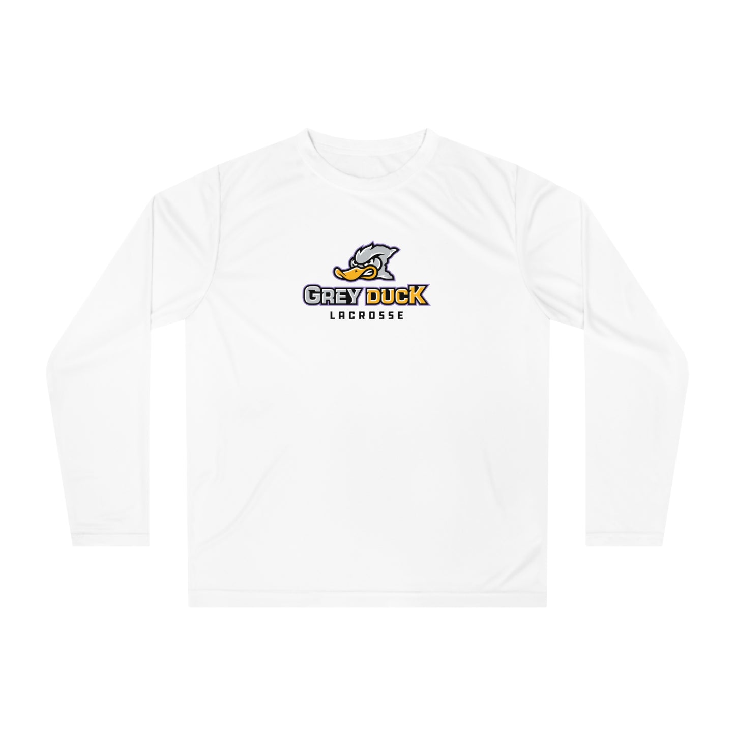 Adult Grey Duck Lacrosse Team 365 Performance Long Sleeve Shirt