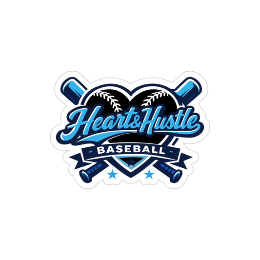 Heart and Hustle Baseball Transparent Die-Cut Outdoor Sticker