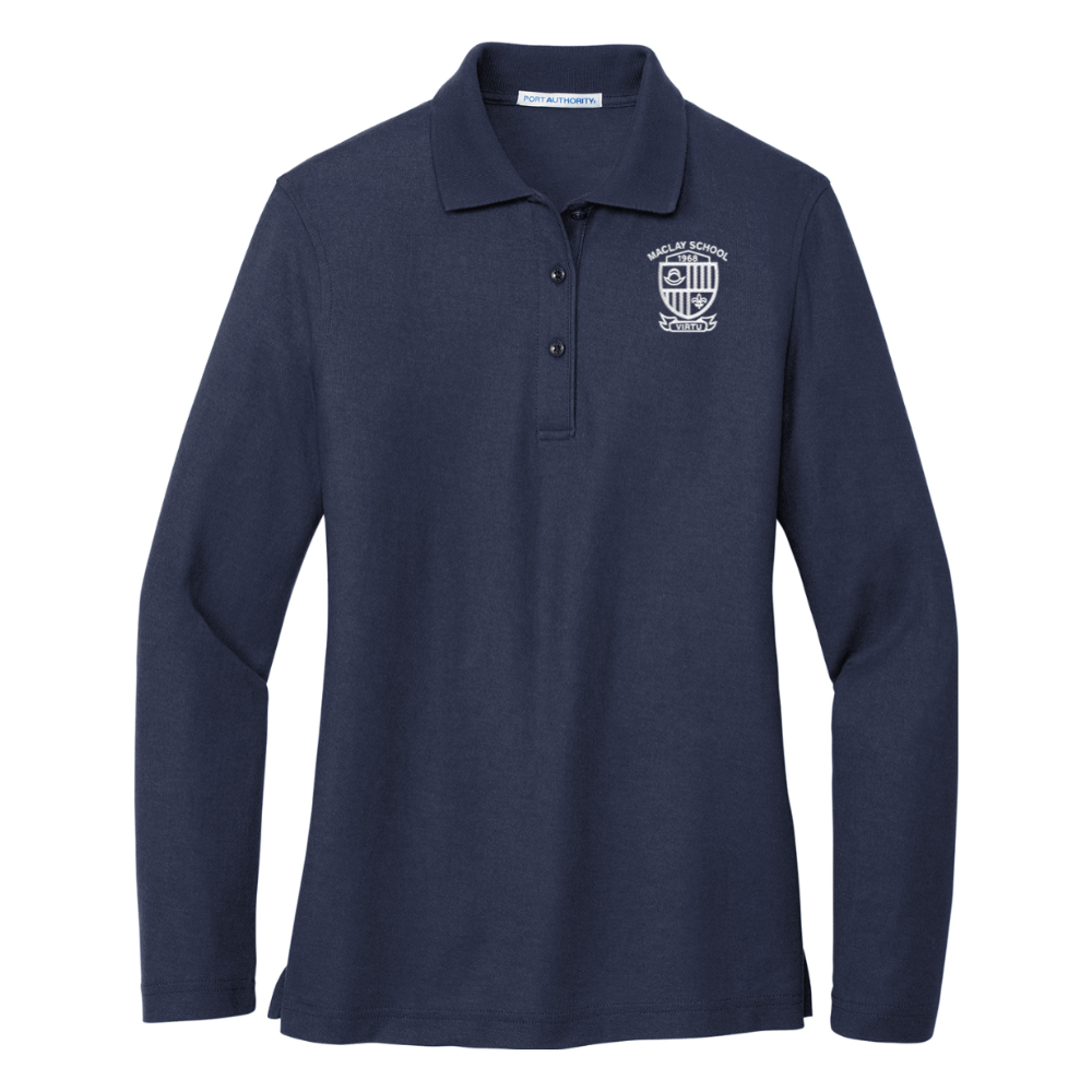 Women's Maclay School Uniform Long Sleeve Polo