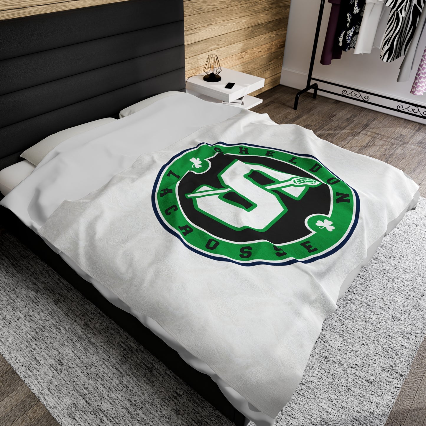 Sheldon Lacrosse Velveteen Plush Blanket