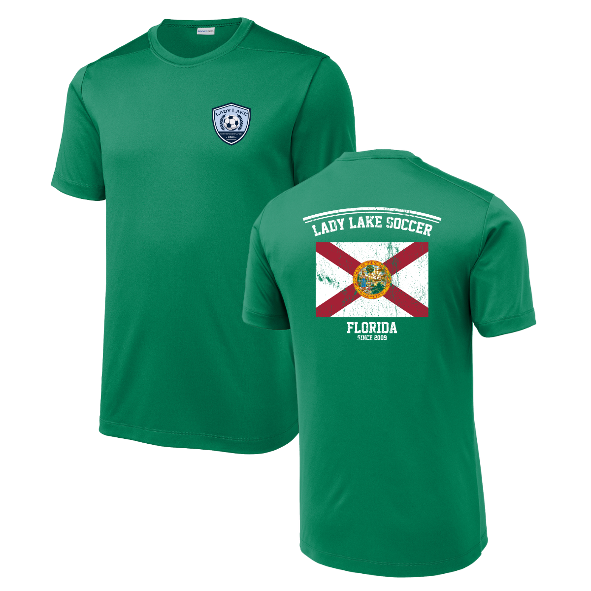Adult Lady Lake Soccer Association Sport-Tek Posi-UV Pro Tee