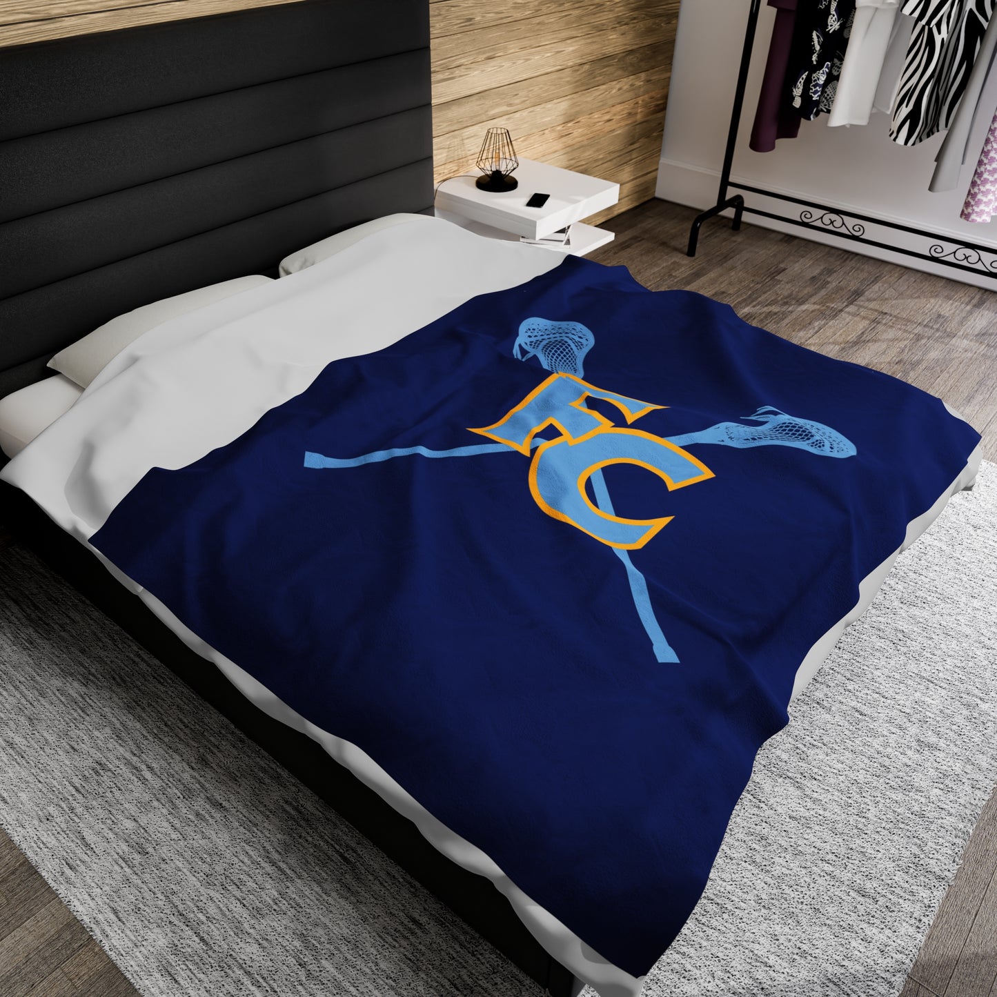 Colonial Lacrosse Velveteen Plush Blanket (60"x80")