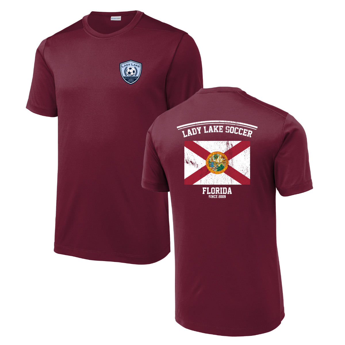Adult Lady Lake Soccer Association Sport-Tek Posi-UV Pro Tee