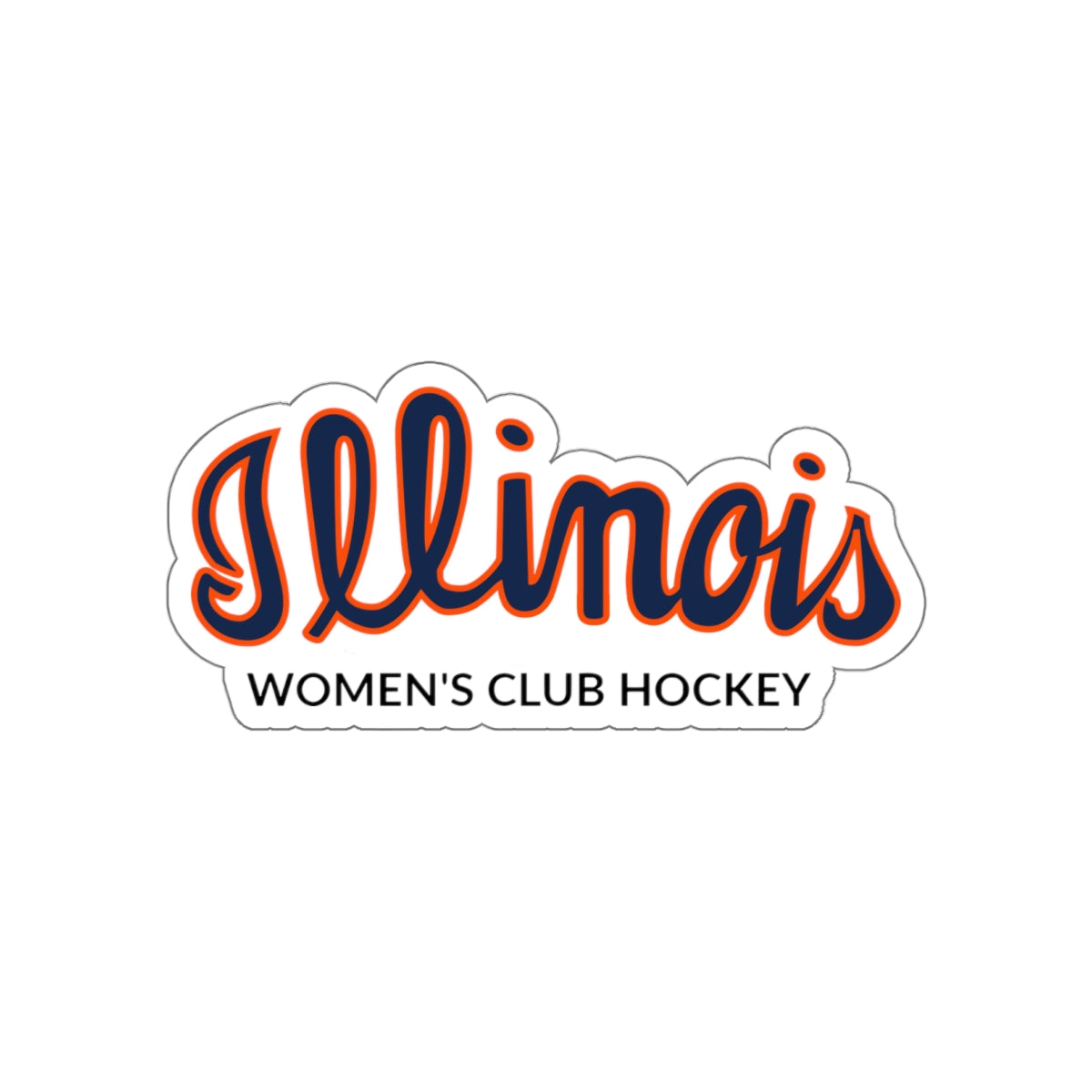 Illinois Women's Hockey Die-Cut Sticker