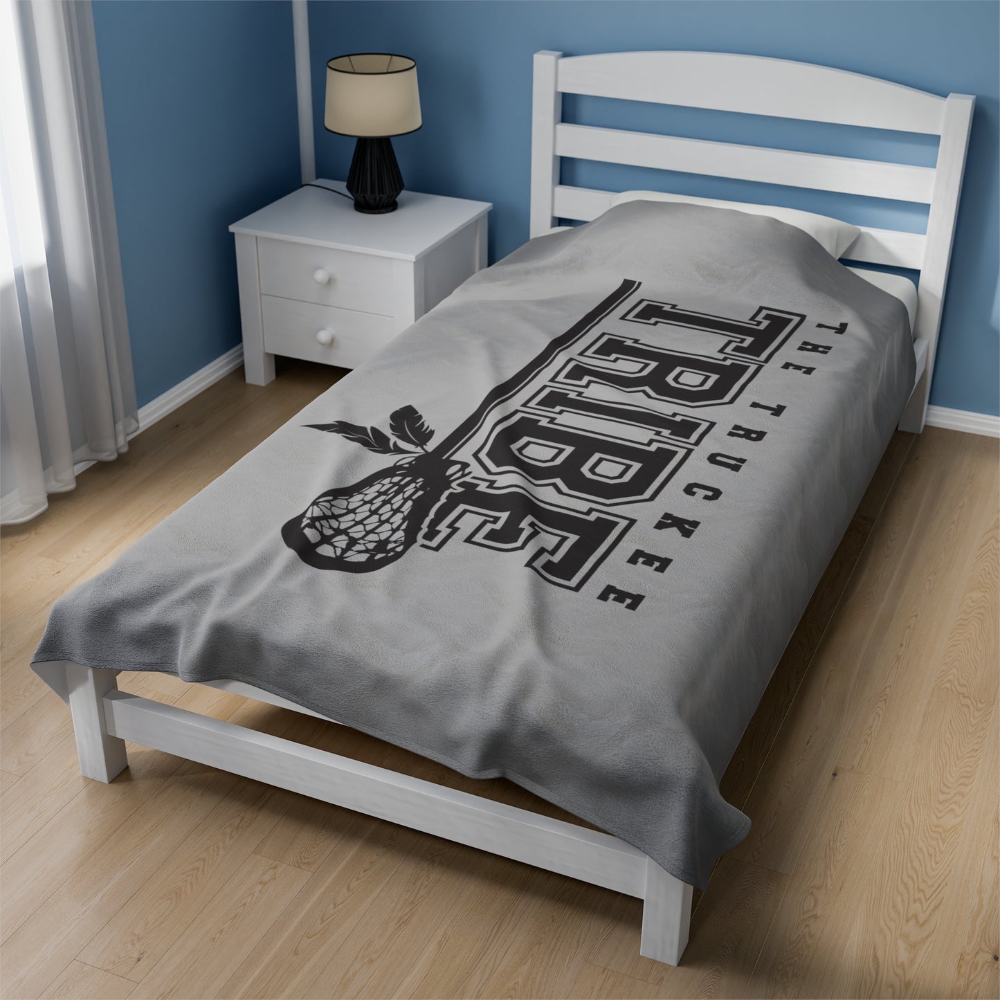 Truckee Tribe Lacrosse Velveteen Plush Blanket (60" x 80")