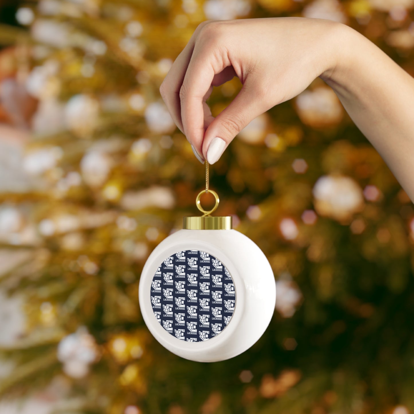 Evergreen Lacrosse Christmas Ball Ornament